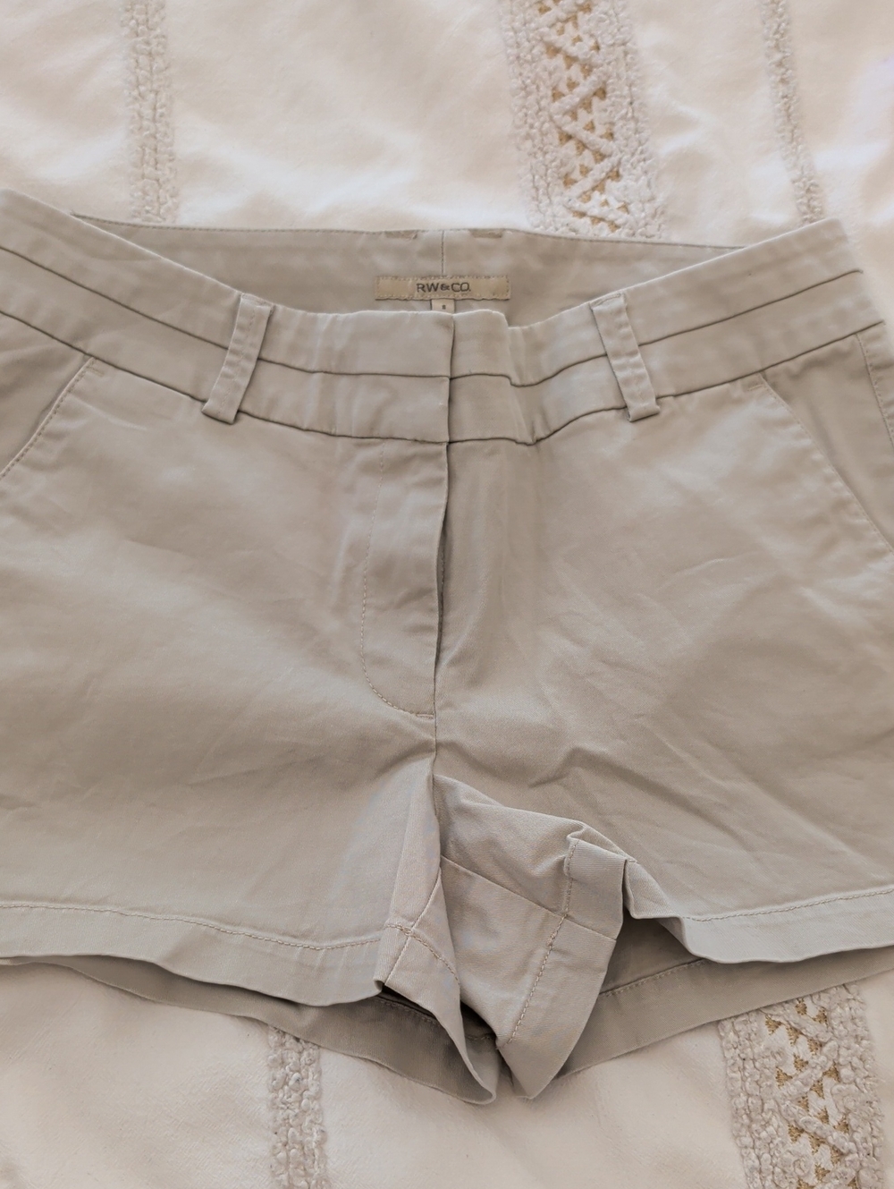 RW&CO. Women's Light Gray Chino Bermuda Shorts